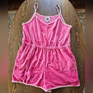 Juicy Couture Pink Velvet Velour Romper Size Womens XL